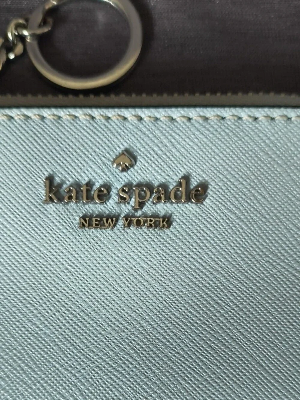 Kate Spade Seafoam Leather Key Card Pouch with Key Ring